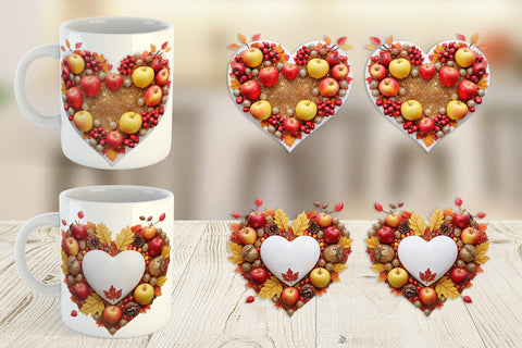 Mug Wrap Autumn Heart Sublimation artnoy 