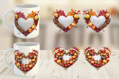 Mug Wrap Autumn Heart Sublimation artnoy 
