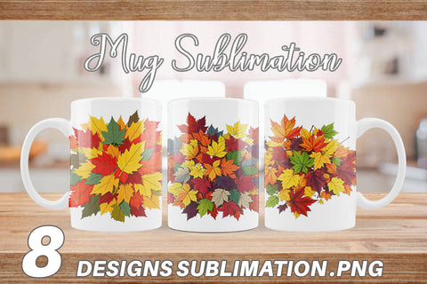 Mug Wrap Autumn Leaves Sublimation artnoy 