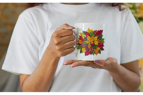 Mug Wrap Autumn Leaves Sublimation artnoy 