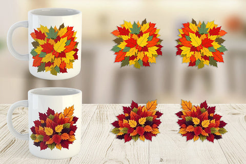 Mug Wrap Autumn Leaves Sublimation artnoy 
