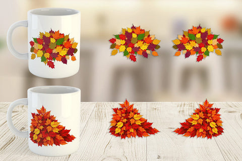 Mug Wrap Autumn Leaves Sublimation artnoy 