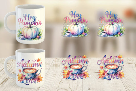 Mug Wrap Autumn Pumpkin Spice Quotes Sublimation artnoy 