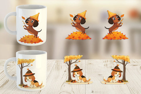 Mug Wrap Autumn Puppy Parade Sublimation artnoy 