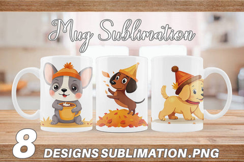 Mug Wrap Autumn Puppy Parade Sublimation artnoy 