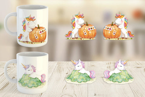 Mug Wrap Autumn Unicorn Whimsy Sublimation artnoy 