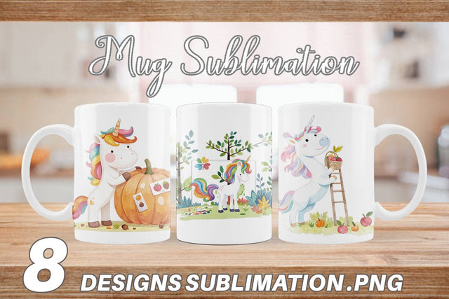 Mug Wrap Autumn Unicorn Whimsy Sublimation artnoy 