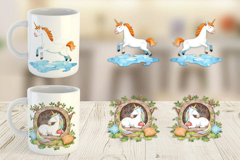 Mug Wrap Autumn Unicorn Whimsy Sublimation artnoy 