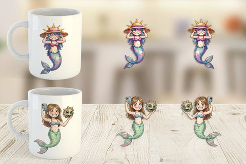 Mug Wrap Awkward Alien Mermaids Sublimation artnoy 