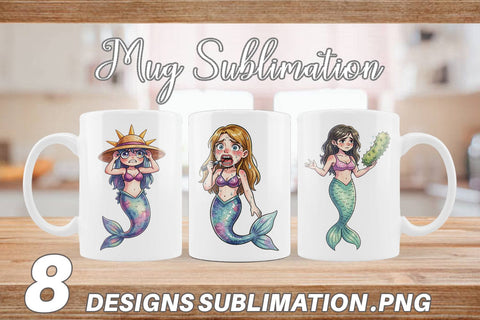 Mug Wrap Awkward Alien Mermaids Sublimation artnoy 