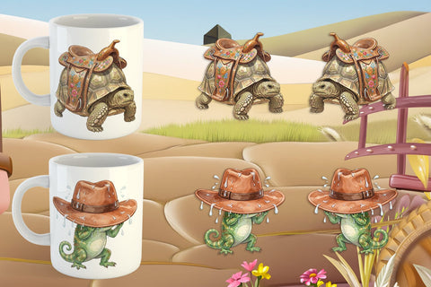 Mug Wrap Awkward Desert Animal Boho Watercolor Sublimation artnoy 