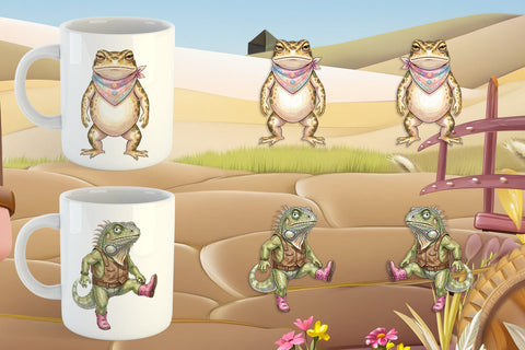 Mug Wrap Awkward Desert Animal Boho Watercolor Sublimation artnoy 