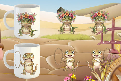 Mug Wrap Awkward Desert Animal Boho Watercolor Sublimation artnoy 