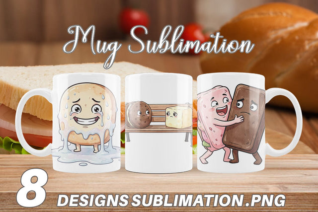 Mug Wrap Awkward Ice Cream Date Watercolor Sublimation artnoy 