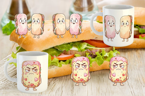 Mug Wrap Awkward Ice Cream Date Watercolor Sublimation artnoy 