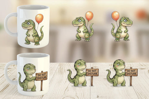 Mug Wrap Awkward Introvert Dinosaur Sublimation artnoy 