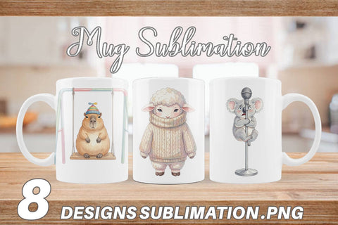Mug Wrap Awkward Recess Misfits Watercolor Sublimation artnoy 