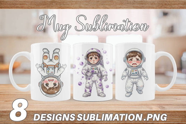 Mug Wrap Awkward Space Kid Watercolor Sublimation artnoy 