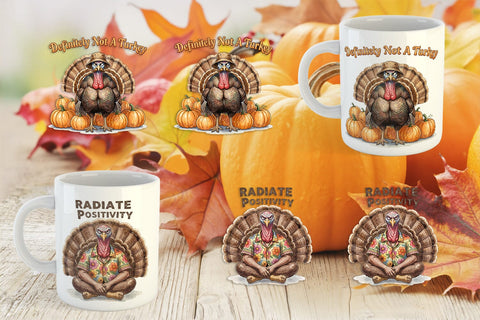 Mug Wrap Awkward Turkey Retro Watercolor Sublimation artnoy 