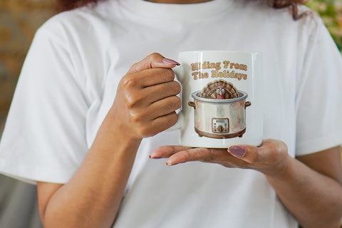 Mug Wrap Awkward Turkey Retro Watercolor Sublimation artnoy 