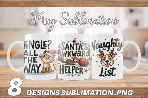 Mug Wrap Awkwardly Festive Critters: Ugly Cute Animal Quotes Sublimation artnoy 