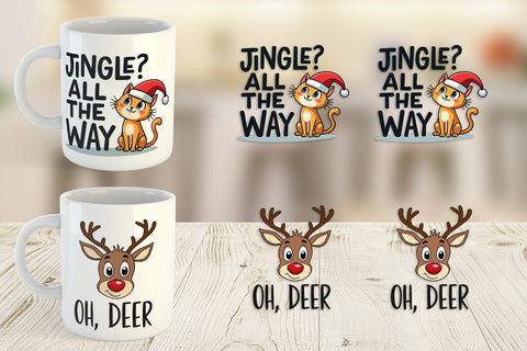 Mug Wrap Awkwardly Festive Critters: Ugly Cute Animal Quotes Sublimation artnoy 