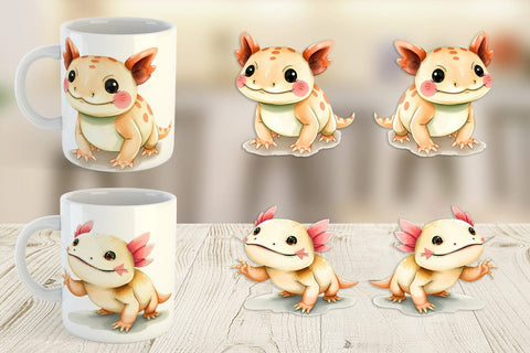 Mug Wrap Axolotl Wildlife Sublimation artnoy 