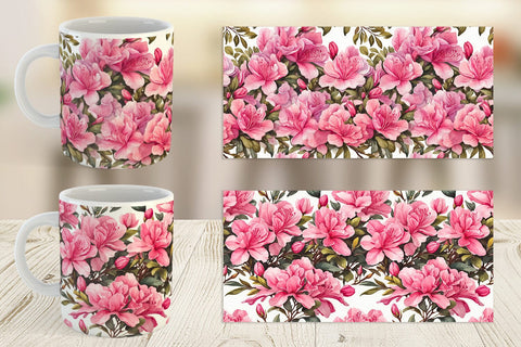 Mug Wrap Azalea Seamless Pattern Sublimation artnoy 
