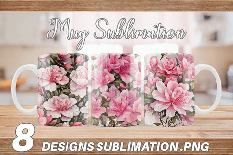 Mug Wrap Azalea Seamless Pattern Sublimation artnoy 