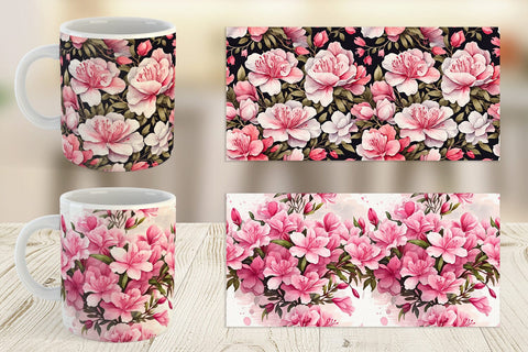 Mug Wrap Azalea Seamless Pattern Sublimation artnoy 
