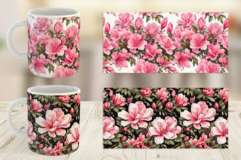 Mug Wrap Azalea Seamless Pattern Sublimation artnoy 
