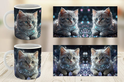 Mug Wrap Baby Cat Glitter Sublimation artnoy 