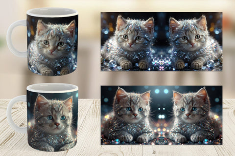 Mug Wrap Baby Cat Glitter Sublimation artnoy 