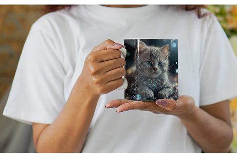Mug Wrap Baby Cat Glitter Sublimation artnoy 