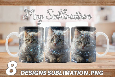 Mug Wrap Baby Cat Glitter Sublimation artnoy 
