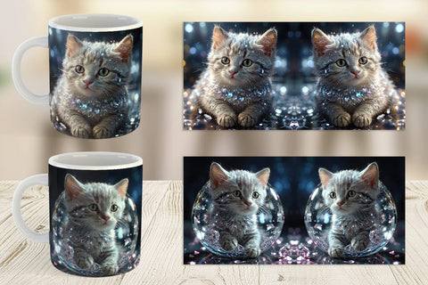 Mug Wrap Baby Cat Glitter Sublimation artnoy 