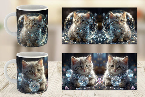 Mug Wrap Baby Cat Glitter Sublimation artnoy 