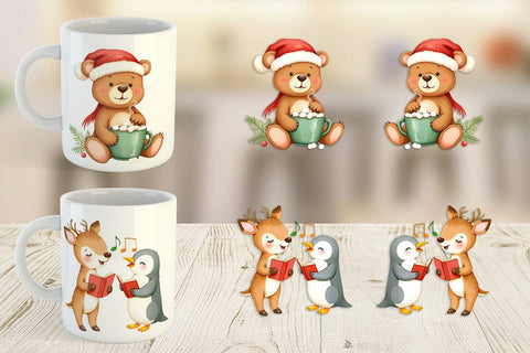 Mug Wrap Baby Christmas Animals Sublimation artnoy 