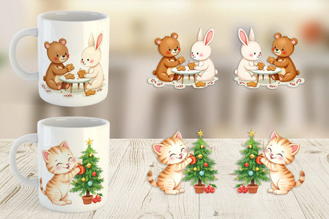 Mug Wrap Baby Christmas Animals Sublimation artnoy 