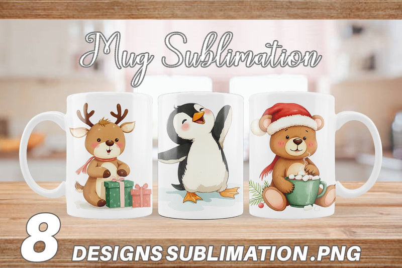 Mug Wrap Baby Christmas Animals Sublimation artnoy 