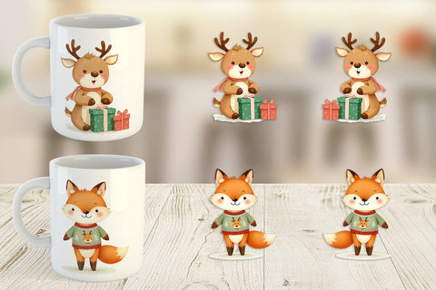 Mug Wrap Baby Christmas Animals Sublimation artnoy 
