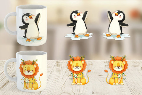 Mug Wrap Baby Christmas Animals Sublimation artnoy 