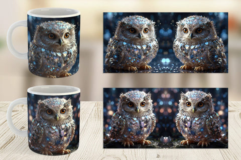 Mug Wrap Baby Owl Glitter Sublimation artnoy 