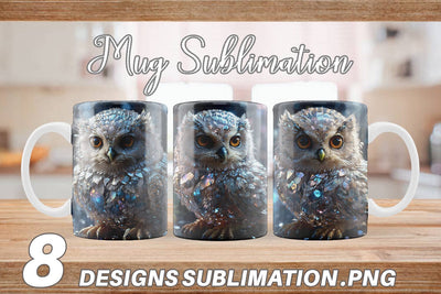 Mug Wrap Baby Owl Glitter Sublimation artnoy 