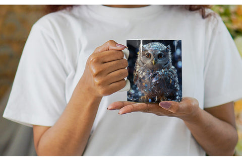 Mug Wrap Baby Owl Glitter Sublimation artnoy 