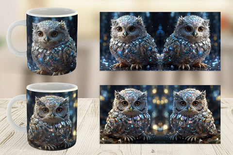Mug Wrap Baby Owl Glitter Sublimation artnoy 