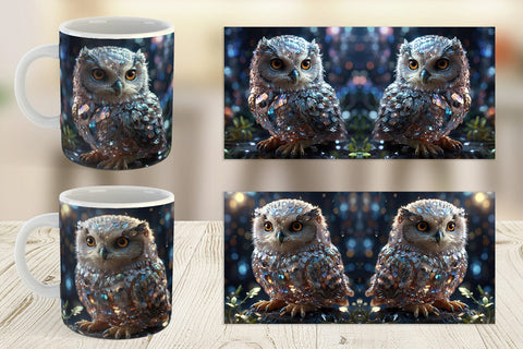 Mug Wrap Baby Owl Glitter Sublimation artnoy 