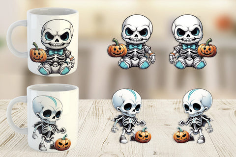 Mug Wrap Baby Skeleton Sticker Sublimation artnoy 