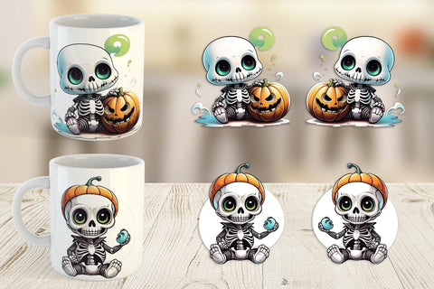 Mug Wrap Baby Skeleton Sticker Sublimation artnoy 