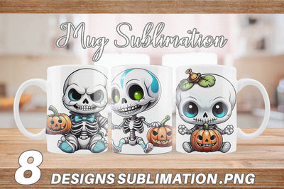 Mug Wrap Baby Skeleton Sticker Sublimation artnoy 